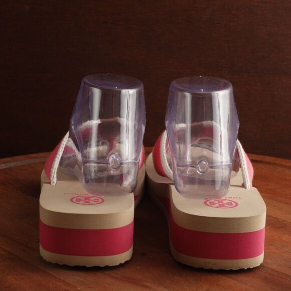 Tory Burch Pink and Tan Platform Sandals - Picture 6 of 12